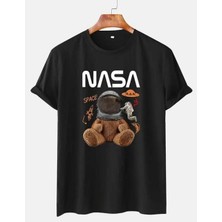 Nıgrum Pardus Özel Seri Space Astronot Ayıcık Nasa Baskılı %100 Pamuk Erkek Çocuk T-Shirt
