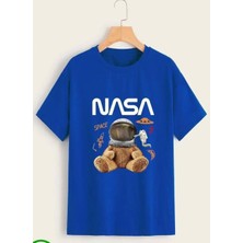 Nıgrum Pardus Özel Seri Space Astronot Ayıcık Nasa Baskılı %100 Pamuk Erkek Çocuk T-Shirt