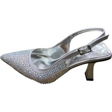 Güven Kundura Kadın Kadeh Topuk Taşlı Arkası Açık Stiletto Abiye Ayakkabı
