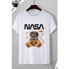 Nıgrum Pardus Özel Seri Space Astronot Ayıcık Nasa Baskılı %100 Pamuk Erkek Çocuk T-Shirt