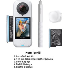INSTA360 X4 Air 8k 360 Aksiyon Kamerası Başlangıç Kiti Beyaz – Sarsıntı Önleyici, Görünmez Çubuk, Aktif Hdr