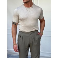 Modefendicom Yüksek Kalite Slim Fit Triko Kumaş Tshirt