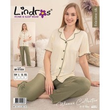 Lindros BR-01426 Kadın Kısa Kollu Bürümcük Pijama Takımı
