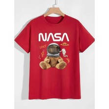 Nıgrum Pardus Özel Seri Space Astronot Ayıcık Nasa Baskılı %100 Pamuk Erkek Çocuk T-Shirt