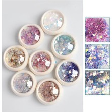Ocean Nail Art Holografik Sim & Pul Seti 8 Renkli Glitter Set EBAY-123