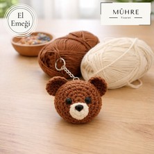 Mühre Ayıcık Anahtarlık Sevimli Ayıcık El Emeği Amigurumi Örgü Hediye