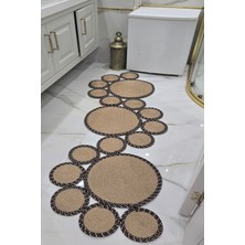 PremiumPort Modern Asimetrik Dekoratif Banyo ve Koridor Halısı 35X100 cm