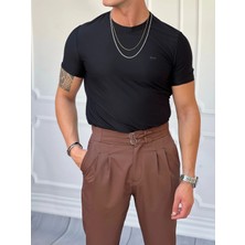 Modefendicom Yüksek Kalite Slimfit Merserize Kumaş Bisiklet Yaka Tshirt