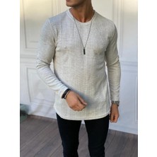 Modefendicom Örme Desen Pamuklu  Sweat
