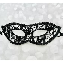 Pileli Store Siyah Kedi Model Dantel Parti Maskesi 12 No
