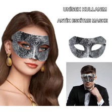 Zenvia Gümüş Renk Antik Tarz Balo Maskesi