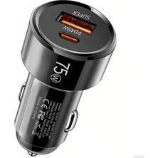 General Ally Turbocharge 75W Araç Şarj Cihazı – Çift Port (Usb-C + USB-A-(5775)