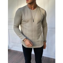 Modefendicom Örme Desen Pamuklu  Sweat
