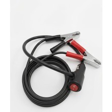 Geseus Aküden Bağlantılı Çift Yönlü Araç Çakmaklık Uzatma Kablosu Düğmeli Erkek Çakma Soketli 12-24 V/16A 2 X1,5mm Ttr Bakır 2mt-Siyah