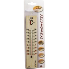 General Ahşap 4 x 18.8cm Derece Oda Termometresi Iç / Dış Kurşun ve Civa Içermez