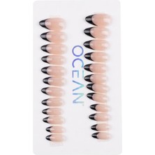 Ocean Profesyonel Takma Tırnak Seti Black French EBAY-207