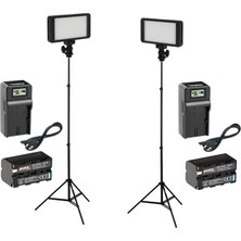 Pdx 228A Ikili LED Video Işık (Batarya, Ayak Dahil)