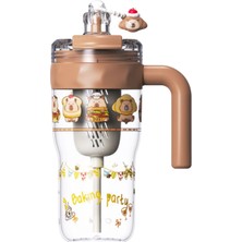 Diller 860ML Yeni Koleksiyon Sevimli Hayvanlar Süslü Pipetli/pipetsiz Kulplu Detokslu Tritan Çocuk Matarası