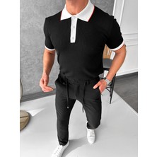 Modefendicom Yüksek Kalite Desenli Polo Yaka Tshirt