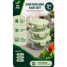 Bavella 3'lü Cam Kapaklı Saklama Kabı