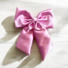 ALS Tasarım Dünyası Pembe Saten Kuyruklu Model Klipsli Saç Tokası