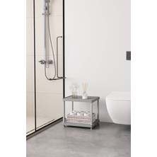 Urlove Siyah 2 Katlı 33X40 Ekstra Geniş Düzenleyici Mutfak ve Banyo Rafı Sehpa