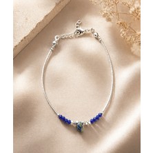 Derin's Design Art Gümüş Kaplama Doğal Taşlı Zarif Bileklik