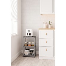 Urlove Gri 3 Katlı 33X40 Ekstra Geniş Düzenleyici Mutfak ve Banyo Rafı Sehpa