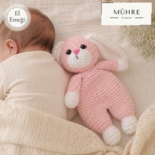 Mühre Ilk Arkadaşım Kız Çocuğu Amigurumi Organik Tavşan Uyku Arkadaşı Pembe