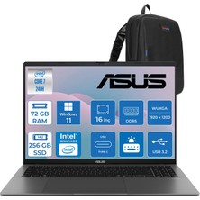 Asus Vivobook S3607VA Intel® Core™ 7 240H 72GB Ddr5 256GB SSD Intel® Graphics 16.0 Inç, Wuxga (1920 x 1200) 144Hz 300 Nit WIN11HOME Taşınabilir Bilgisayar RP176WH26+ZETTAÇANTA
