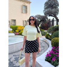 Esra Helvacı Eh Collection Puantiyeli Mini Şort Etek
