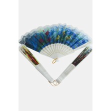 Zero Land Sptmgldi Çiçek Desenli Yelpaze-Beyaz