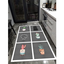 Özgürce Modern Dijital Baskı Mutfak Halısı, Yıkanabilir, Dekoratif ve Lüks Dokuma
