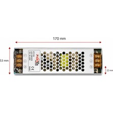 Class A Kalite 12V 12,5A Ultra Slim Kasa Trafo, 12V 12,5A Ince Kasa Metal LED Adaptörü