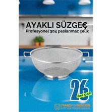General Hsnet 26 cm Süzgeç - Makarna Süzgeci Pirinç Meyve Süzgeci 304 Paslanmaz Çelik