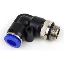 Fırıncı Depom 1/4" - 10 mm Pnömatik Döner Dirsek Rakor - O-Ringli L Tipi Hortum Bağlantı Elemanı (Dış Dişli)