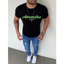 Modefendicom Slim Fit Yazı Detaylı Tshırt