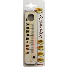 General Ahşap 3.5 x 15CM Derece Oda Termometresi Iç / Dış Kurşun ve Civa Içermez