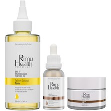 Rimu Health Products Yağlı Ciltler Için Sebum Kontrol Bha Tonik + Leke Oluşumu Önleyici Arbutin Serum + Arbutin Krem 3'lü Paket