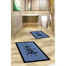 PremiumPort Yıkanabilir Kaymaz Çerçeveli Banyo Halısı ve Klozet Takımı Seti