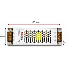 Class A Kalite 12V 16,5A Ultra Slim Kasa Trafo, 12V 16,5A Ince Kasa Metal LED Adaptörü