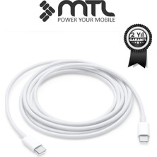Mtl 40W Pd Type-C To Type-C Silikon Hızlı Şarj ve Data Kablosu 1 Metre Beyaz MT2602