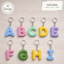 Mühre Kişiye Özel Harf Anahtarlık Charm Özel Hediye El Emeği Amigurumi Örgü