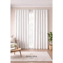 Janes'sa Perussa Home Beyaz Ekru Saten Güneşlik Perde – Modern Düz Desen, Kolay Temizlenir, Ölçü Seçenekli