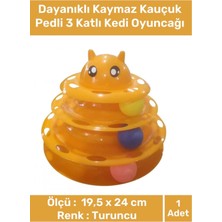 Orbitmoon Premium Ürün 3 Toplu Eğlenceli Dayanıklı Kaymaz Kauçuk Pedli 3 Katlı Kedi Oyuncağı 19,5 cm x 24CM