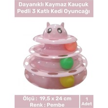 Orbitmoon Premium Ürün 3 Toplu Eğlenceli Dayanıklı Kaymaz Kauçuk Pedli 3 Katlı Kedi Oyuncağı 19,5 cm x 24CM