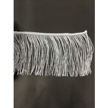 Püskül Saçak Gümüş Simli Beyaz 30 cm 1 Metre