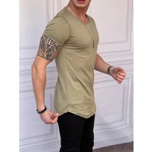 Modefendicom Slim Fit Oval Kesim Pamuk Basic Tshırt