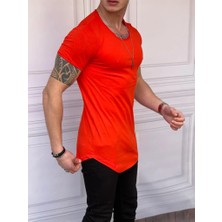 Modefendicom Slim Fit Oval Kesim Pamuk Basic Tshırt