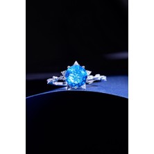 İnnuendo Jewelry 925 Ayar Gümüş Taç Formlu Zümrüt Taşlı Kadın Yüzük